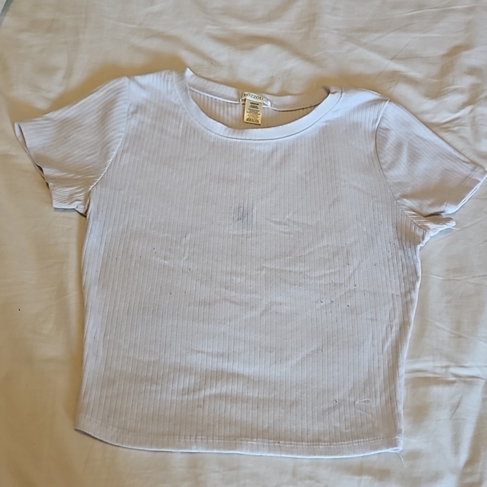 🩴 White Cropped Tshirt Size M